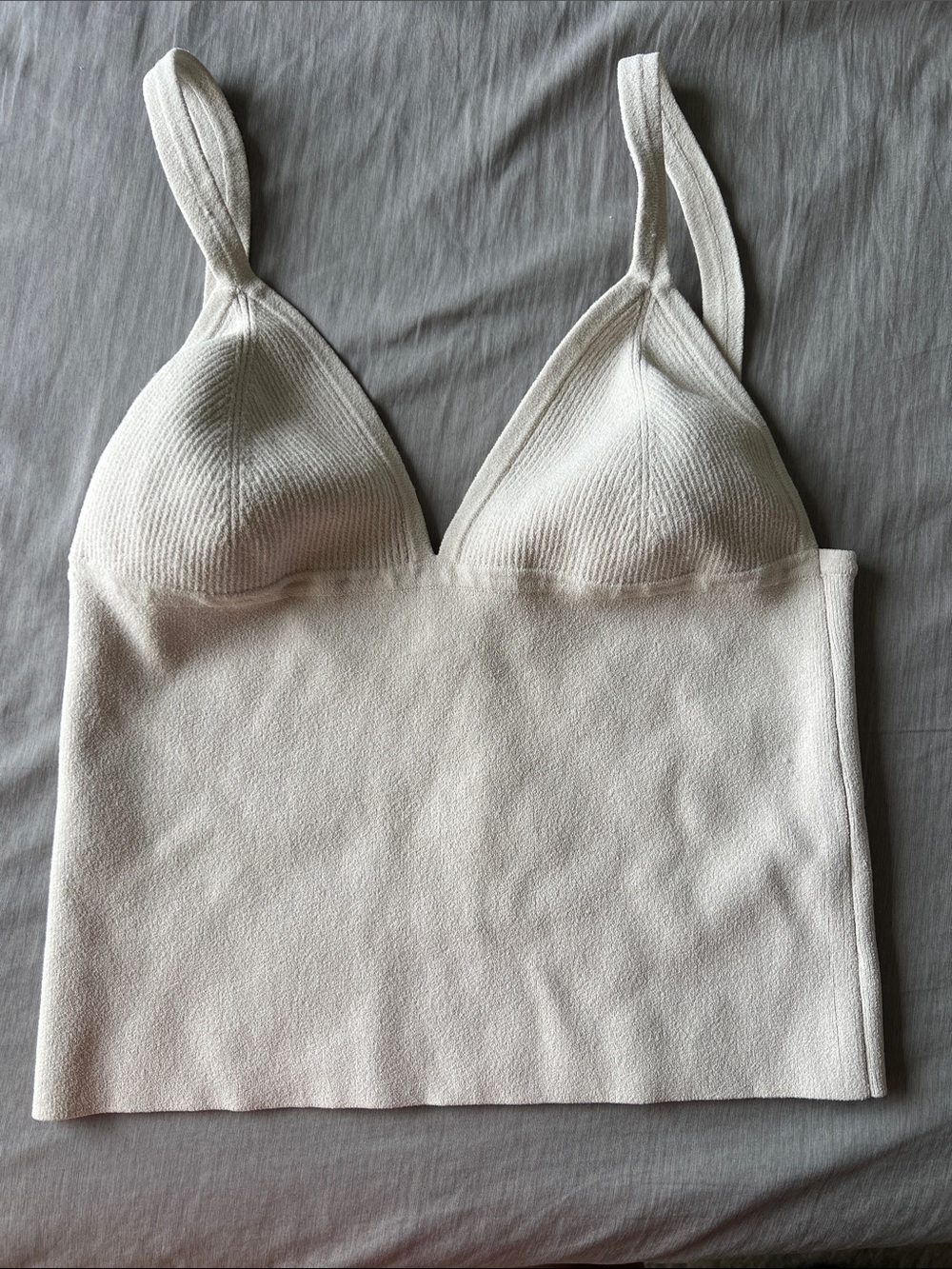 Autumn Cashmere corset Cream Ribbed Knit Bralette Cami